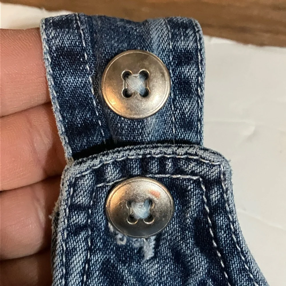 Vintage Baby Gap Blue Jean Overalls with Snap inseam Size 12/18 months
